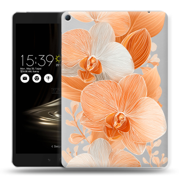 Силиконовый чехол на Asus ZenPad 3S 10 LTE с принтом Бежевые цветы Силиконовый чехол на Asus ZenPad 3S 10 LTE с принтом Бежевые цветы