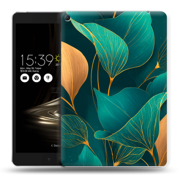 Силиконовый чехол на Asus ZenPad 3S 10 LTE с принтом Листья и золото Силиконовый чехол на Asus ZenPad 3S 10 LTE с принтом Листья и золото