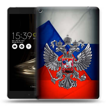 Силиконовый чехол на Asus ZenPad 3S 10 LTE с принтом Флаг России
