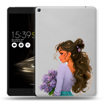 Силиконовый чехол на Asus ZenPad 3S 10 LTE с принтом девушка цветы Силиконовый чехол на Asus ZenPad 3S 10 LTE с принтом девушка цветы