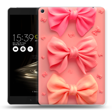 Силиконовый чехол на Asus ZenPad 3S 10 LTE с принтом Розовые бантики