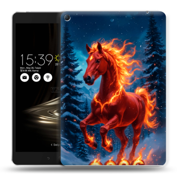 Силиконовый чехол на Asus ZenPad 3S 10 LTE с принтом Новый год коня Силиконовый чехол на Asus ZenPad 3S 10 LTE с принтом Новый год коня