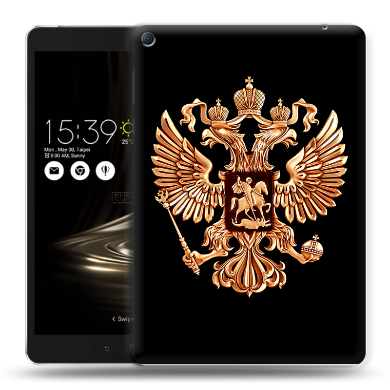 Силиконовый чехол на Asus ZenPad 3S 10 LTE с принтом Герб России золотой Силиконовый чехол на Asus ZenPad 3S 10 LTE с принтом Герб России золотой