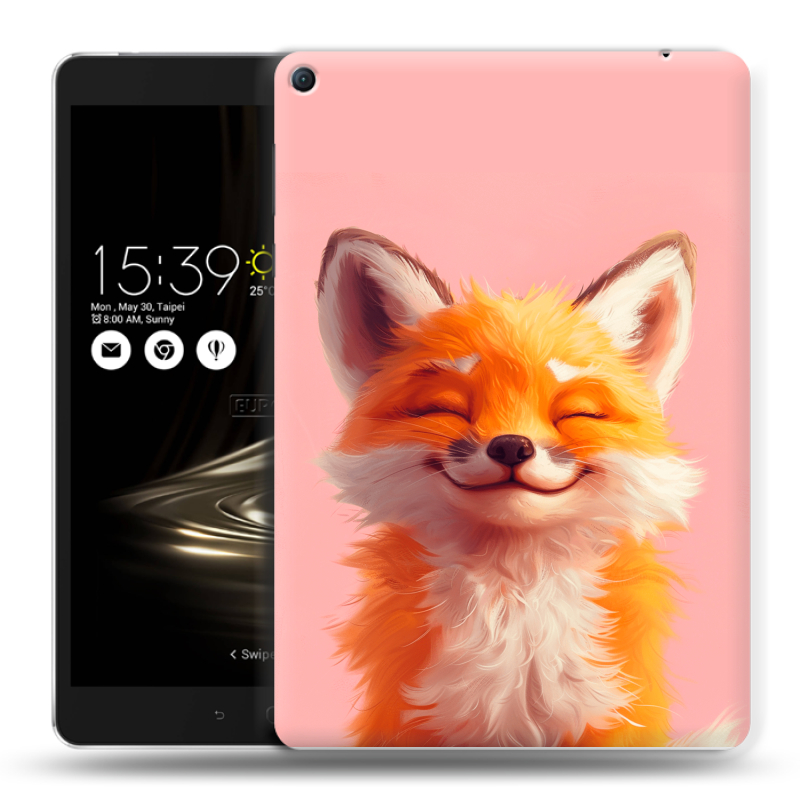 Силиконовый чехол на Asus ZenPad 3S 10 LTE с принтом милая лиса Силиконовый чехол на Asus ZenPad 3S 10 LTE с принтом милая лиса