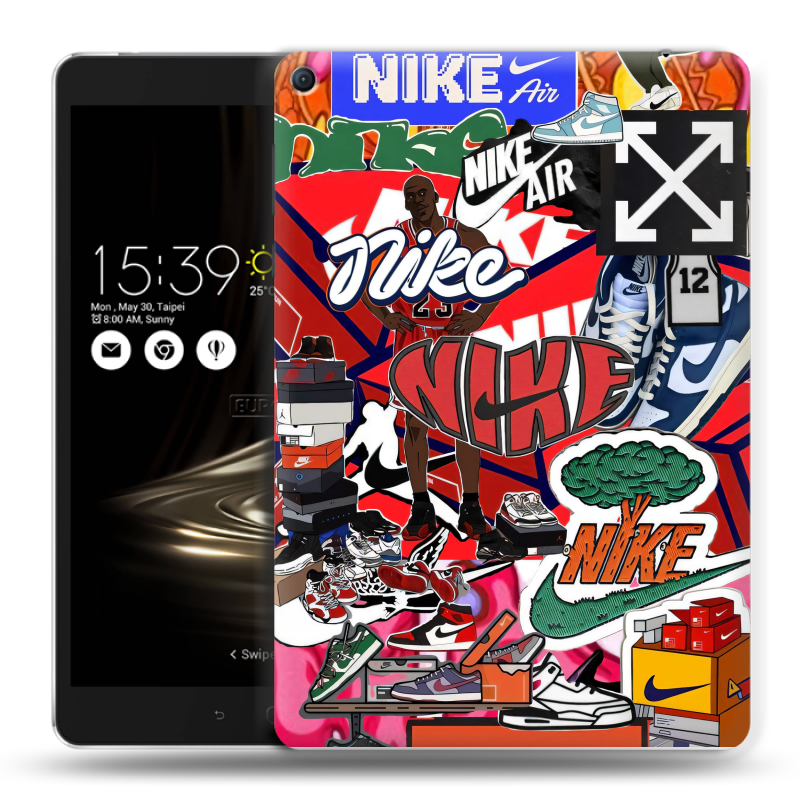 Силиконовый чехол на Asus ZenPad 3S 10 LTE с принтом Найк Nike яркий Силиконовый чехол на Asus ZenPad 3S 10 LTE с принтом Найк Nike яркий