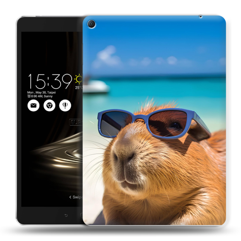 Силиконовый чехол на Asus ZenPad 3S 10 LTE с принтом Капибара Силиконовый чехол на Asus ZenPad 3S 10 LTE с принтом Капибара