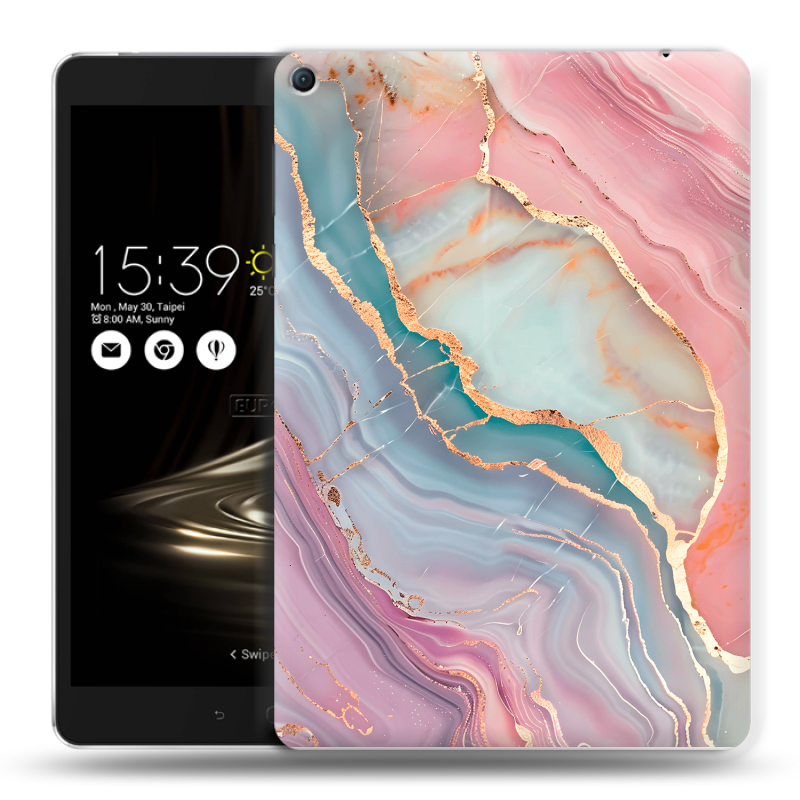 Силиконовый чехол на Asus ZenPad 3S 10 LTE с принтом розовый мрамор Силиконовый чехол на Asus ZenPad 3S 10 LTE с принтом розовый мрамор