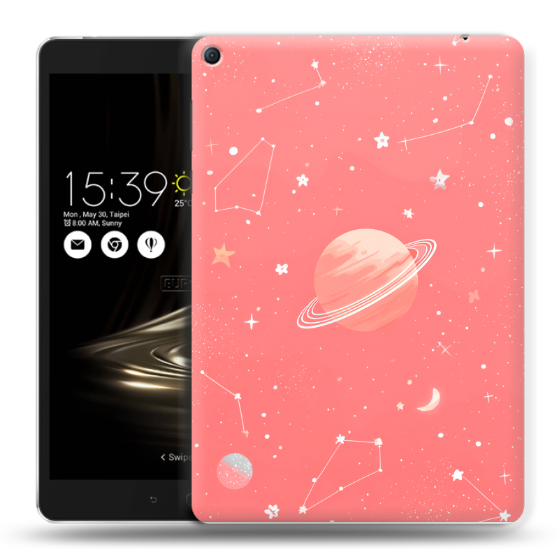 Силиконовый чехол на Asus ZenPad 3S 10 LTE с принтом Розовый космос Силиконовый чехол на Asus ZenPad 3S 10 LTE с принтом Розовый космос