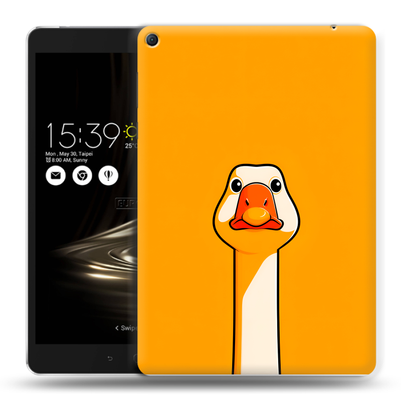 Силиконовый чехол на Asus ZenPad 3S 10 LTE с принтом Смешная утка Силиконовый чехол на Asus ZenPad 3S 10 LTE с принтом Смешная утка