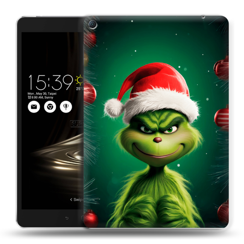Силиконовый чехол на Asus ZenPad 3S 10 LTE с принтом Гринч Новый год Рождество Силиконовый чехол на Asus ZenPad 3S 10 LTE с принтом Гринч Новый год Рождество