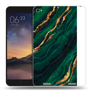 Силиконовый чехол на планшета Xiaomi MiPad 3 с принтом Мрамор зеленое золото
