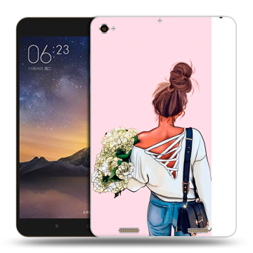 Силиконовый чехол на планшета Xiaomi MiPad 3 с принтом Девушка и букет