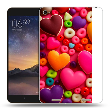 Силиконовый чехол на планшета Xiaomi MiPad 3 с принтом Сердечки