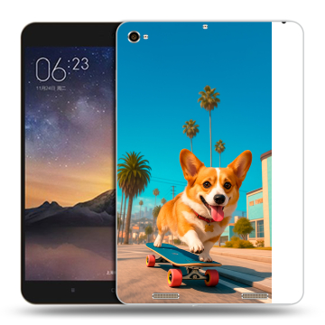 Силиконовый чехол на Xiaomi MiPad 3 с принтом Корги на скейте Силиконовый чехол на Xiaomi MiPad 3 с принтом Корги на скейте