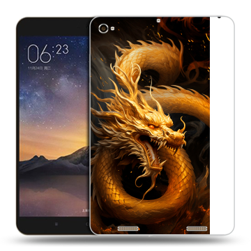 Силиконовый чехол на Xiaomi MiPad 3 с принтом Золотой дракон Силиконовый чехол на Xiaomi MiPad 3 с принтом Золотой дракон