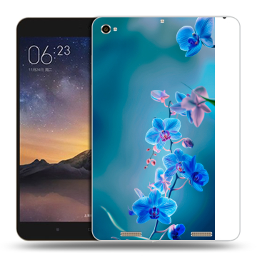 Силиконовый чехол на Xiaomi MiPad 3 с принтом Голубые цветы Силиконовый чехол на Xiaomi MiPad 3 с принтом Голубые цветы