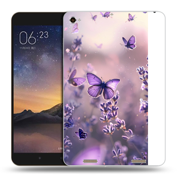 Силиконовый чехол на Xiaomi MiPad 3 с принтом бабочки и лаванда Силиконовый чехол на Xiaomi MiPad 3 с принтом бабочки и лаванда