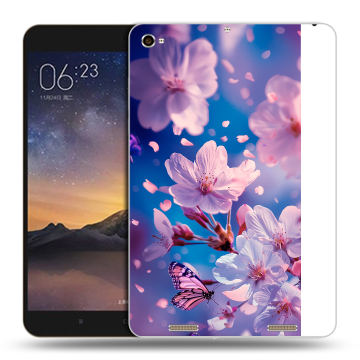 Силиконовый чехол на Xiaomi MiPad 3 с принтом цветы бабочки Силиконовый чехол на Xiaomi MiPad 3 с принтом цветы бабочки