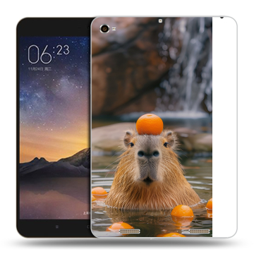 Силиконовый чехол на Xiaomi MiPad 3 с принтом Капибара с апельсином Силиконовый чехол на Xiaomi MiPad 3 с принтом Капибара с апельсином