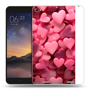 Силиконовый чехол на Xiaomi MiPad 3 с принтом розовые сердечки Силиконовый чехол на Xiaomi MiPad 3 с принтом розовые сердечки
