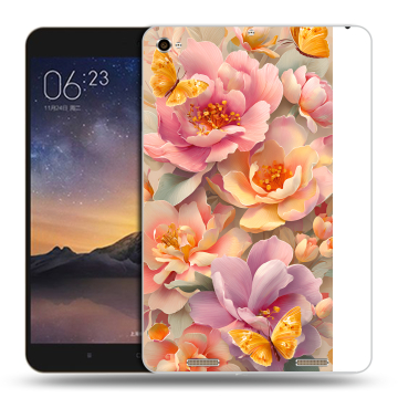 Силиконовый чехол на Xiaomi MiPad 3 с принтом Цветы и бабочки