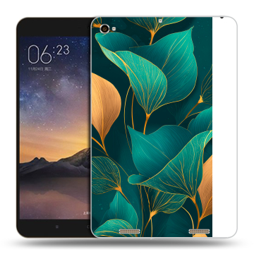 Силиконовый чехол на Xiaomi MiPad 3 с принтом Листья и золото