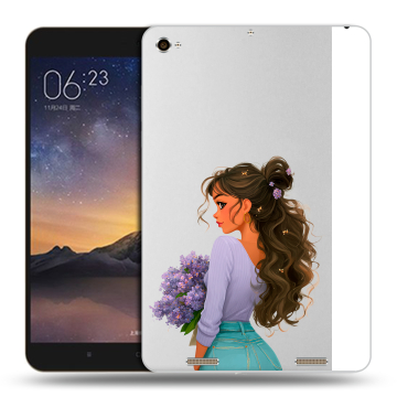 Силиконовый чехол на Xiaomi MiPad 3 с принтом девушка цветы Силиконовый чехол на Xiaomi MiPad 3 с принтом девушка цветы