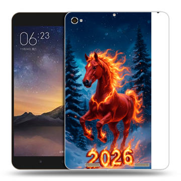 Силиконовый чехол на Xiaomi MiPad 3 с принтом Новый год коня Силиконовый чехол на Xiaomi MiPad 3 с принтом Новый год коня