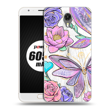 Пластиковый чехол на Ulefone Power 2 с принтом Бабочки и цветы Пластиковый чехол на Ulefone Power 2 с принтом Бабочки и цветы