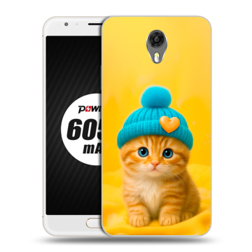Пластиковый чехол на Ulefone Power 2 с принтом Котенок в шапке Пластиковый чехол на Ulefone Power 2 с принтом Котенок в шапке