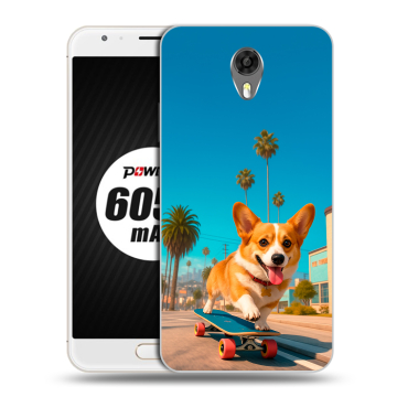 Пластиковый чехол на Ulefone Power 2 с принтом Корги на скейте Пластиковый чехол на Ulefone Power 2 с принтом Корги на скейте