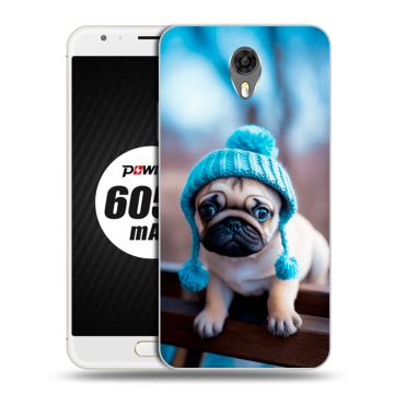 Пластиковый чехол на Ulefone Power 2 с принтом Мопс в шапке Пластиковый чехол на Ulefone Power 2 с принтом Мопс в шапке