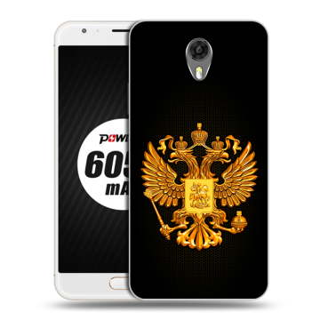 Пластиковый чехол на Ulefone Power 2 с принтом Герб России желтый Пластиковый чехол на Ulefone Power 2 с принтом Герб России желтый