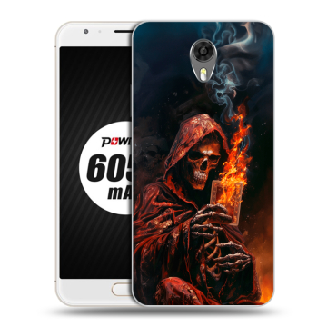 Пластиковый чехол на Ulefone Power 2 с принтом Скелет и карты Пластиковый чехол на Ulefone Power 2 с принтом Скелет и карты