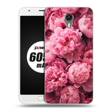 Пластиковый чехол на Ulefone Power 2 с принтом цветы пионы Пластиковый чехол на Ulefone Power 2 с принтом цветы пионы