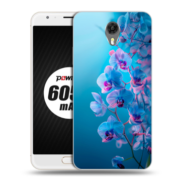 Пластиковый чехол на Ulefone Power 2 с принтом голубые орхидеи Пластиковый чехол на Ulefone Power 2 с принтом голубые орхидеи