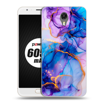 Пластиковый чехол на Ulefone Power 2 с принтом синий мрамор Пластиковый чехол на Ulefone Power 2 с принтом синий мрамор