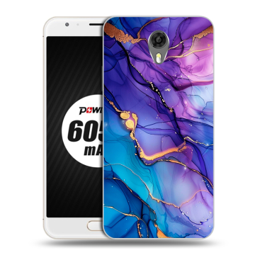Пластиковый чехол на Ulefone Power 2 с принтом синий мрамор Пластиковый чехол на Ulefone Power 2 с принтом синий мрамор