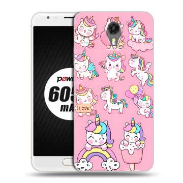 Пластиковый чехол на Ulefone Power 2 с принтом Единороги и радуга Пластиковый чехол на Ulefone Power 2 с принтом Единороги и радуга