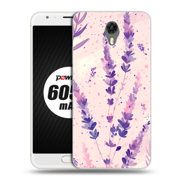 Пластиковый чехол на Ulefone Power 2 с принтом цветы лаванда Пластиковый чехол на Ulefone Power 2 с принтом цветы лаванда
