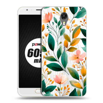 Пластиковый чехол на Ulefone Power 2 с принтом Цветы паттерн Пластиковый чехол на Ulefone Power 2 с принтом Цветы паттерн
