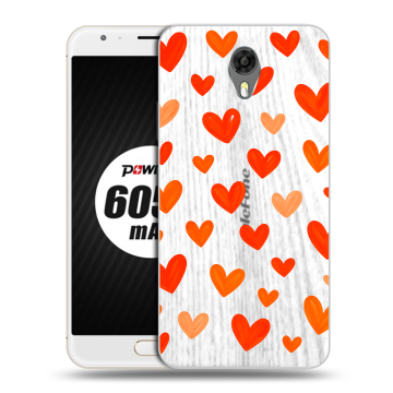Пластиковый чехол на Ulefone Power 2 с принтом Сердечки Пластиковый чехол на Ulefone Power 2 с принтом Сердечки