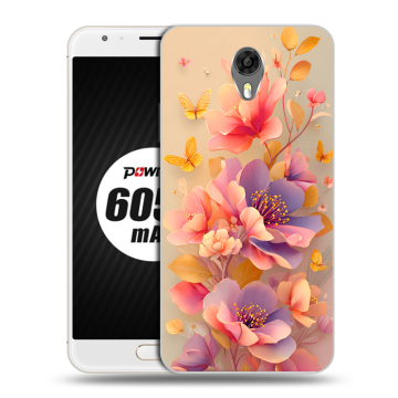 Пластиковый чехол на Ulefone Power 2 с принтом Цветы и бабочки Пластиковый чехол на Ulefone Power 2 с принтом Цветы и бабочки