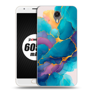 Пластиковый чехол на Ulefone Power 2 с принтом Мрамор блестки Пластиковый чехол на Ulefone Power 2 с принтом Мрамор блестки