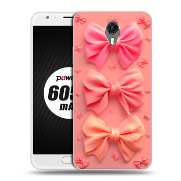 Пластиковый чехол на Ulefone Power 2 с принтом Розовые бантики Пластиковый чехол на Ulefone Power 2 с принтом Розовые бантики