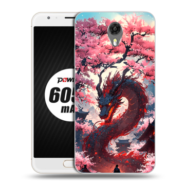 Пластиковый чехол на Ulefone Power 2 с принтом Дракон Японский Пластиковый чехол на Ulefone Power 2 с принтом Дракон Японский