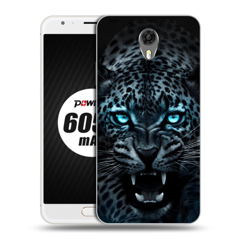 Пластиковый чехол на Ulefone Power 2 с принтом Темный леопард Пластиковый чехол на Ulefone Power 2 с принтом Темный леопард