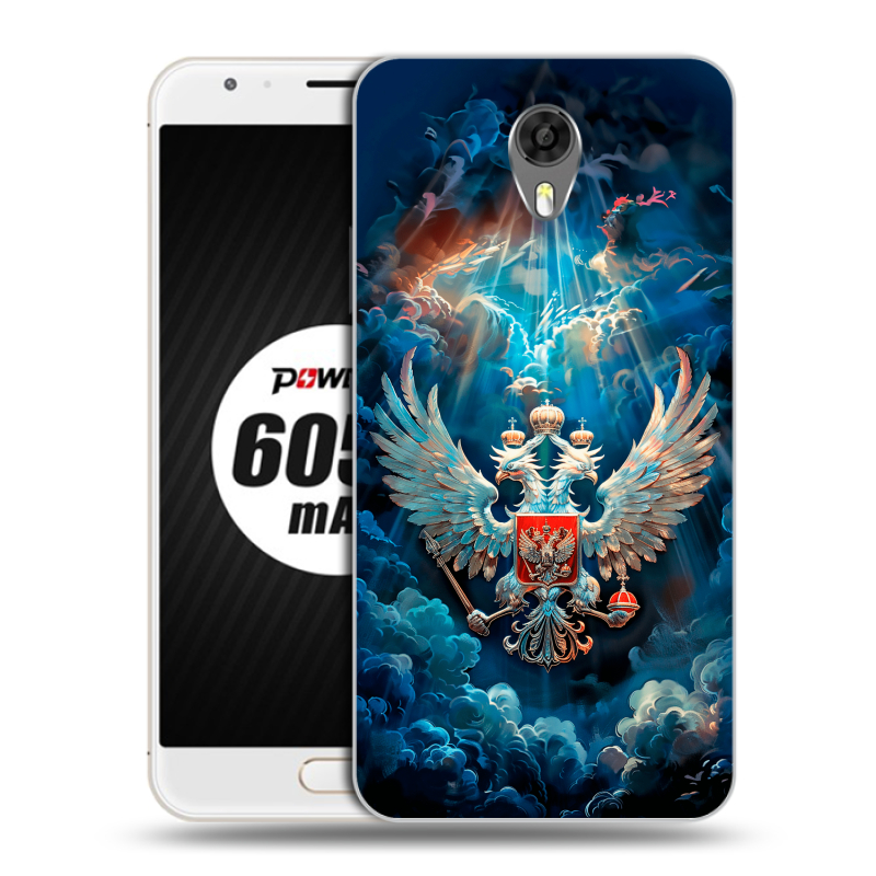 Пластиковый чехол на Ulefone Power 2 с принтом Герб флаг России Пластиковый чехол на Ulefone Power 2 с принтом Герб флаг России