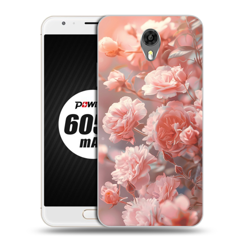 Пластиковый чехол на Ulefone Power 2 с принтом Розовые розы Пластиковый чехол на Ulefone Power 2 с принтом Розовые розы