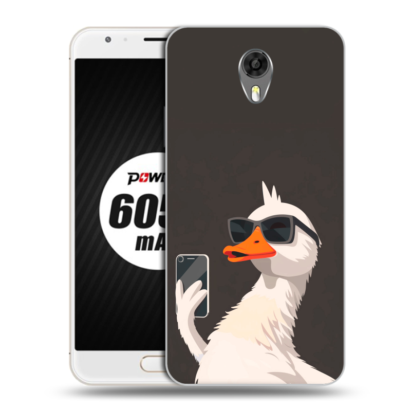 Пластиковый чехол на Ulefone Power 2 с принтом утка в очках Пластиковый чехол на Ulefone Power 2 с принтом утка в очках